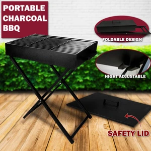 Large Ourdoor Portable Foldable Folding Charcoal BBQ Grill Camping Picnic W/ Lid - Picture 1 of 9