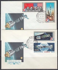 Rusia Scott 4338-42 FDC - Proyecto Apolo - Prueba espacial Soyuz - Imagen 1 de 2