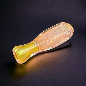 Tubos de vidrio Chillum ahumados dorados, transparentes con chillums dorados - Imagen 1 de 2