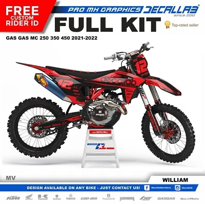 GAS GAS MC 250 350 450 2021 2022 Durable MX Graphics Decals Stickers Decallab - Image 1 of 4
