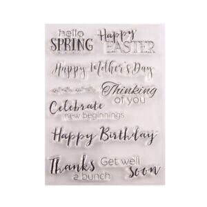 Happy Birthday Easter Silicone Clear Stamp Card Making Children Adult DIY
