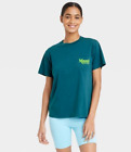 Women's  DoeMaui Boyfriend Short Sleeve Graphic T-Shirt - Teal Blue XXL