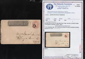 Wells, Fargo & Co. Imprint at top on U59, "D" fancy cancel to Michigan, 2025 PFC - Picture 1 of 3