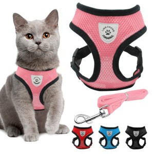 Cat Jacket Harness and Leash for Walking Escape Proof Dog Adjustable Mesh Vest