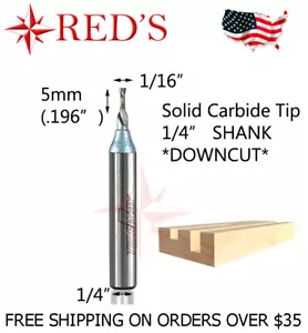 Tideway IND RC01110104D 1/16 spirale DOWNCT dritto carburo 1/4 bit router gambo - Foto 1 di 1