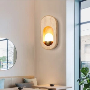 Wall Lamp Bedside Led Modern Nordic Solid Wood Living Room Aisle Lighting Sconce - Picture 1 of 22