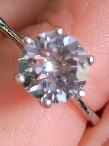 Clearance- 1.5 Carat Aquamarine Engagement Ring 14K White Gold - SIZE 5.5 - Picture 1 of 9