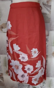 Ted Baker Dennsa Cabana Print Brown Floral Slip Midi Skirt Size 0 UK 6 BNWT - Picture 1 of 6