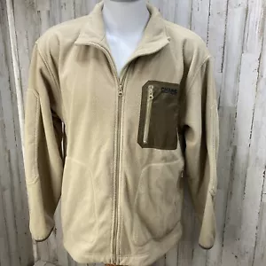 Chaps Fleecejacke beige leichter Mantel weich durchgehender Reißverschluss Herren Gr. L U8 - Bild 1 von 8