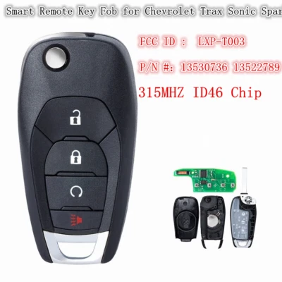 LXP-T003 for Chevrolet Trax Sonic Spark 2019 2020 2021 Flip Smart Remote Key Fob - Imagem 1 de 4