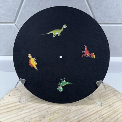 Black Felt Turntable Mat Custom Fun Dinosaur Theme Fits Audio Technica & Others - Image 1 of 2