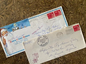North Pole Alaska Set of 2 Envelopes Postmarks 1965 Vintage - Picture 1 of 1