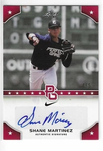 2015 LEAF PERFECT GAME NATIONAL SHOWCASE SHANE MARTINEZ RED AUTO #PG-SM2 4/5  - Picture 1 of 2
