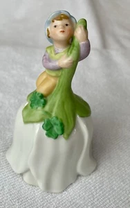 Avon 1983 VTG Porcelain white Flower Bell Pixie\Elf Shamrocks kitsch collectible - Picture 1 of 6