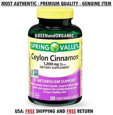 PREMIUM Organic Ceylon Cinnamon Capsules Diabetes/Metabolism/Blood Sugar Support - Image 1 of 4