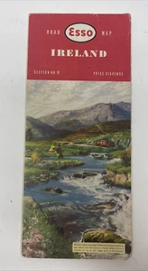 Esso Road Map Ireland Vintage 1959 Foldout Map - Picture 1 of 5