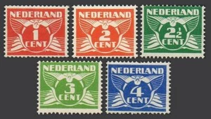 Netherlands 142-146, MNH. Michel 146A-150A. Definitive 1924, without wmk. Cull. - Picture 1 of 1