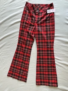 Wild Fable Damenhose Größe 6 dunkelrot kariert. Neu mit Etikett - Bild 1 von 8