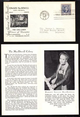 1940 MacDowell Sc 882-78 MacDowell  Association 1st signed Marian MacDowell - Image 1 of 4