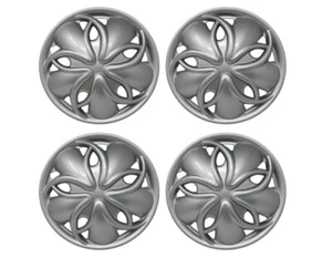 Universal Hub Cap Wheel Cover 912 Style Set ABS Wheel Skins 13 Inch Silver - Picture 1 of 2