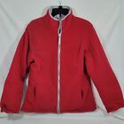 Athletic Works Reversible Jacket Coat Red Fleece Gray Quilted Zip SEE SIZE NOTES