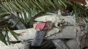 SCHMUCK-STCK RING 925 SILBER PERLMUTT ROSA 16,5 52 17 54 - Picture 1 of 2
