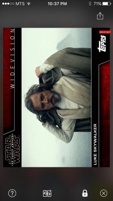 Topps Star Wars Digital Card Trader Luke Skywalker Widevision Insert - Image 1 of 1