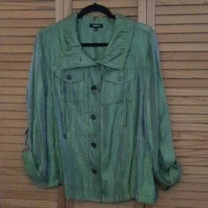 Elementz Erodisent Green Adjustable Sleeves Drawstring Neckline Jacket Size L - Picture 1 of 10