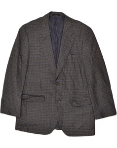 CHAPS Mens 2 Button Blazer Jacket UK 40 Large Grey Check Lambswool CH07 - Picture 1 of 3
