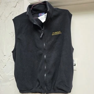 Purdue Chaudronnier Gilet Veste Homme Taille L Polyester Polaire Noir Vintage NEUF - Photo 1/9