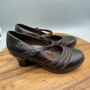 Dansko Becky Pumps Womens Size 8.5 / 39 Brown Leather Mary Jane Heels Casual - Picture 1 of 8