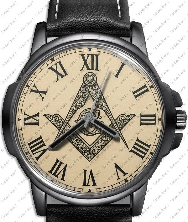 Maçonnique carré et boussole art libre maçon très rare belle montre-bracelet unique 2 - Photo 1/1