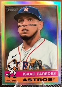 2025 Topps Heritage Isaac Paredes Sp Chrome Refractor Parallel #8 Houston Astros - Picture 1 of 2