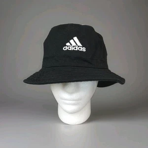 Adidas Sombrero Cubo Negro Boonie Safari Sombrero Unisex Talla Única Blanco Logo Clásico - Imagen 1 de 9