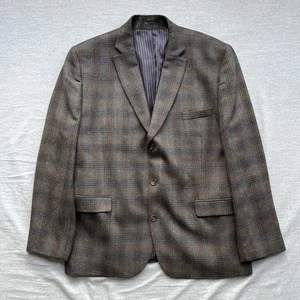 JOE Joseph Abboud Blazer grau 48R kariert Sport Mantel Wildleder Ellenbogen Patches Preppy - Bild 1 von 11