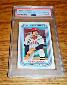 🥎🥎 1976 Kelloggs #24 CARL YASTRZEMSKI HOF PSA 10 Gem Mint  Boston RED SOX ⚾⚾ - Picture 1 of 3