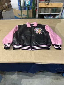 Disney bestickte Tinkerbell Letterman Bomberjacke in Schwarz/Pink Damen 3XL - Bild 1 von 24