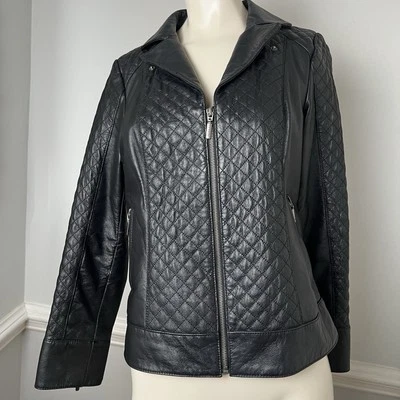 Bradley Women's Bayou Quilted Leather Moto Jacket Size XS - Image 1 of 4