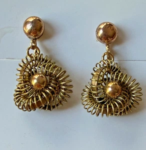 RARO - ORECCHINI vintage anni '50 filo ritorto fondello a vite O - ARTIGIANALI - Foto 1 di 3