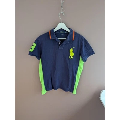 Polo Ralph Lauren Polo Shirt Mens Medium Navy Green Big Pony Custom Fit Number 3 - image 1 of 4