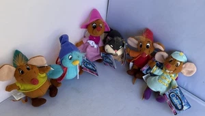 2005 Mattel Disney Cinderella Fairytale Favorites Friends Plush Clip Set -6 NEW - Picture 1 of 11