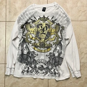 y2k affliction-style emo grunge cross wings t-shirt mens xxl - Picture 1 of 4