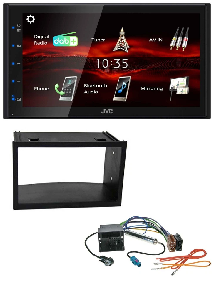 JVC USB Bluetooth MP3 DAB 2DIN Autoradio für VW Golf IV Polo Passat T4 Fox Quadl - Bild 1 von 4