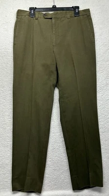 Pantalones chinos de algodón verde Luciano Barbera para hombre talla 52 (35" cintura) (J8) Foto 1 de 4