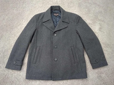 Abrigo Michael Kors Para Hombre Grande Gris Tres Botones Mezcla Lana Negocios 64% Lana Foto 1 de 4