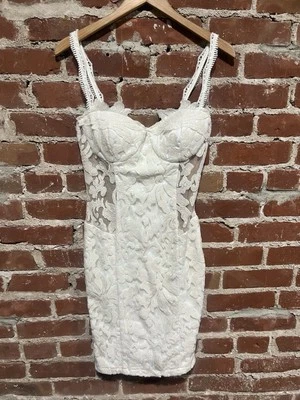 Va Va Voom Vtg Y2K White Lace Medium Womens Dress - Image 1 of 4