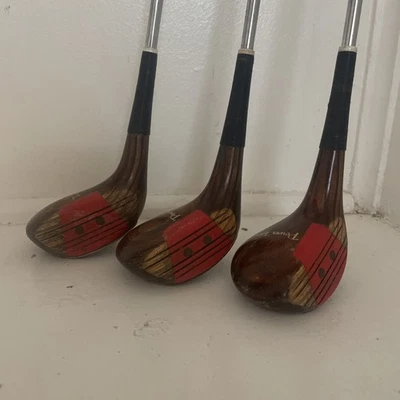 VINTAGE POWER BILT  WOOD SET 1,3,5 Golf Clubs Super Action Made In USA  - Image 1 of 4