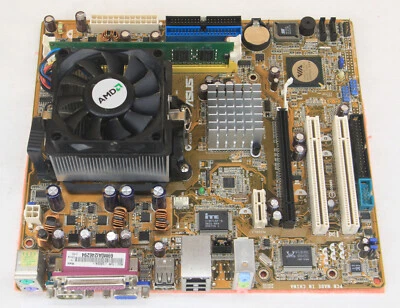 Asus M2V-TVM,  Sempron 3200+ CPU, 512MB DDR2 RAM. PCI-E, PCI, IDE and SATA ports - Image 1 of 4