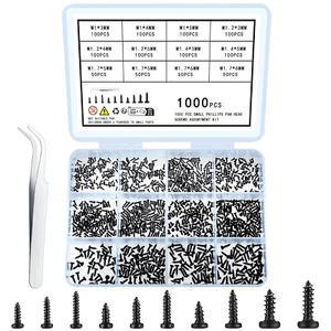 1000 Pcs Small Pan Head Screws Assortment Kit, Micro Tiny Electronic Self-Tappin - Picture 1 of 12
