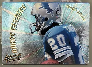 1994 Barry Sanders actiongeladene Fußballkarte #WS2 Warp Speed LIONS ZIEGE HOF - Bild 1 von 3